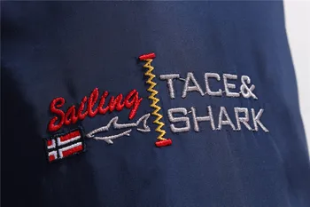 Tace & Shark Značky, pánske Bundy pánske Windbreakers Vysokú Kvalitu Výšivky Bombardér Bunda Mužov Zákopy Srsti Módne vrchné oblečenie