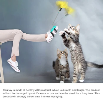 Interaktívne Cat Hračka Zábavné Voľné Ruky Mačka Teaser Palička s Pierko Originálne Hračky pre Mačky Mačiatko Pet Produktov pre Dropshipping