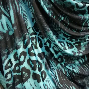 Dobrý 4 Natiahnuť bočné Plavky Tkanina Bavlna/Spandex pletené Textílie Leopard zebra Vytlačené Mäkkej Tkaniny DIY Šitie pančuchové Nohavice Sportwear