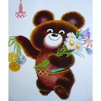 5D DIY Plné Námestie/round-Diamond Maľovanie Olympijských medveď Výšivky Cross Stitch Drahokamu Mozaiky Domova