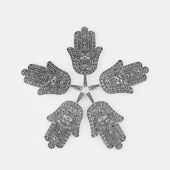 5 ks Veľké Hamsa Ruky Charms Prívesky Strane Z Fatimy Duchovné DIY Šperky Čo Zistenia 70*40 mm