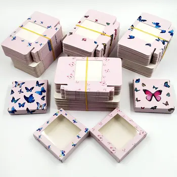 NOVÉ 50/100ks Prázdny Mihalnice Obal Mäkké Papierové Lash Box Dizajn motýľ pre 25 MM Prúžok Riasy 3D Noriek Riasy Bez zásobníka