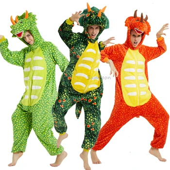 Kigurumi Pajama Dospelých Zvierat Jednorožec Dinosaura Onesie Ženy Muži Chlapec Dievča Pár 2020 Zimné Pyžamo Vyhovovali Sleepwear Flanelové Pijama