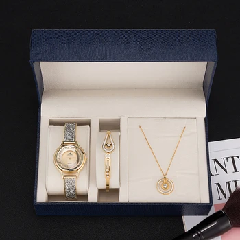ZONMFEI značky darček box set 3ks ženy, luxusné náramkové hodinky/nerezová oceľ náramok/nerez náhrdelník nastaviť populárne smart štýl