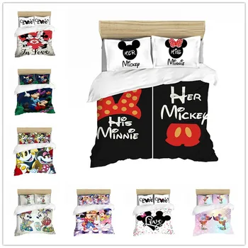 Mickey Mouse Posteľná Bielizeň Nastaviť Jeden Twin Kráľovná King Size Posteľ Nastaviť Chlapec Deti Deti Perinu Obliečok Cumlík Posteľná Bielizeň Sady
