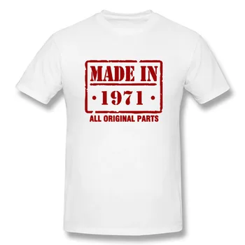 Vyrobené V Roku 1971 Nové Vtipné Tričko Mužov Krátke Rukávy Hip Hop Nadrozmerné O-Krku Bavlnené Tričká