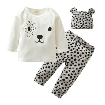 2020 Nové Módy, Baby, Dievčatá, Chlapcov, Oblečenie Novorodenca Batoľa Leopard Oblečenie Set Pre Dieťa Dlhý Rukáv Tričko+Nohavice+Klobúk 3ks/oblek
