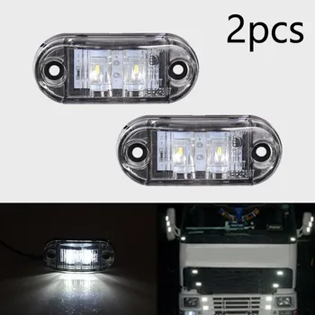 Crbrillar 2ks 12V/24V LED, Bočné Obrysové Svetlá Vozidla Vonkajšie Osvetlenie Výstraha zadné Svetlo Auto Náves Kamiónu, nákladného automobilu Lampy Biela farba