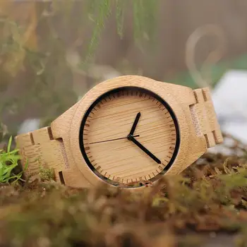 BOBO VTÁČÍ Muž Náramkové hodinky Drevené Analógové Hodinky v drevenej darčekovej krabičke