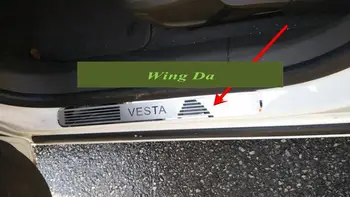 Dvere parapetné pre Lada Vesta parapetné dosky z nehrdzavejúcej stále auta, tvarovanie plastov príslušenstvo šúchať pad štítok na dvere, parapety nálepky