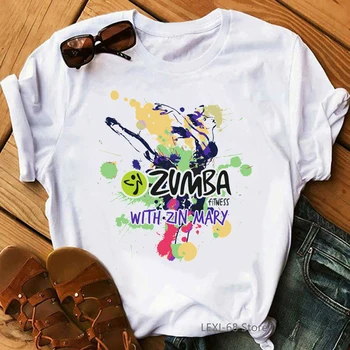 Som rád, ZUMBA fitness, vytlačený obrázok, t košele ženy lumbálna tanec t-shirt femme tím triedy oblečenie vlastné tričko hip hop t tričko