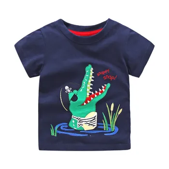 Malý chlapci nové krátke rukávy letné tričká deti hot predaj cartoon tričko s nášivka krásne krokodíla najvyššej kvality tees