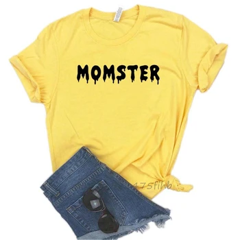 Monster Chlapca Dievča Mamu Tlač Ženy Tshirts Organické Bavlnené Tričko Pre Lady Dievča, Žena, T-Shirts Grafický Hornej Tee Prispôsobiť