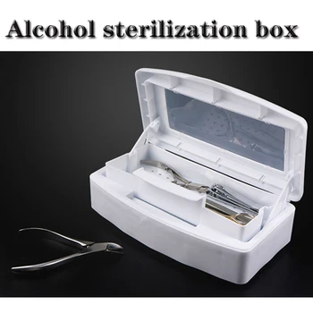 Klinec Kovové Nástroje Disinfector Manikúra Sterilizátor Zásobník Box Alkoholu Dezinfekciu Box Salon Implementovať Nástroj Alkoholu