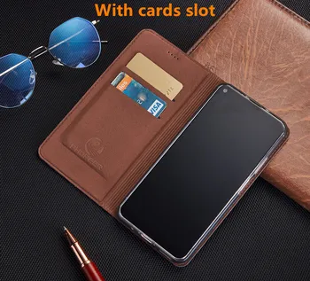 Luxusná Prírodná Koža Telefón Prípade Karty, Vrecko Na Xiao Poco X3 NFC/Xiao POCOphone F1/Xiao POCO F2 Pro Flip Cover Funda