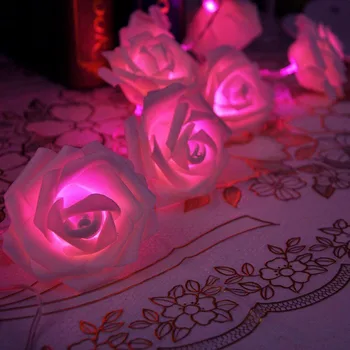 BHomify Ruže Kvet Vlkovcový LED Svetlo 20 Led Reťazec Svetlá Vianočnú výzdobu Pre Domáce Valentines Víla Svetlo