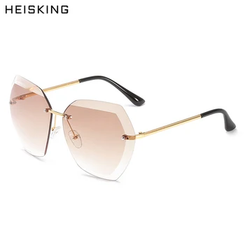 HEISKING Luxusné slnečné Okuliare bez obrúčok Ženy Značky Dizajnér Veľkými Vintage Odtiene Slnečné Okuliare Pre Ženy Lady Slnečné okuliare UV400