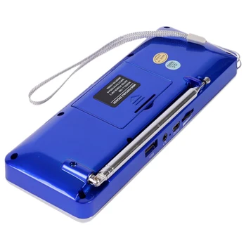 Mini Prenosné Dobíjacie Stereo L-288 FM Rádio Reproduktor LCD Displej Podpora TF Karty, USB Disk, MP3 Prehrávač Hudby Reproduktor(Modrá)