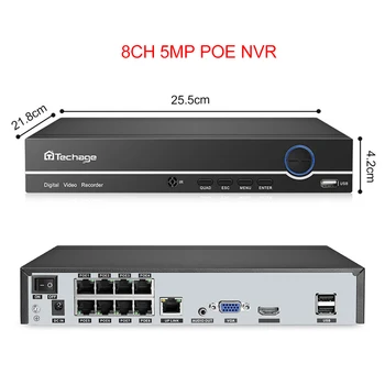 Techage H. 265 4CH 8CH POE NVR Auta 2MP 5MP Bezpečnostné IP Kamera, NVR P2P Systém CCTV videorekordér Dohľadu Nastaviť Podpora ONVIF