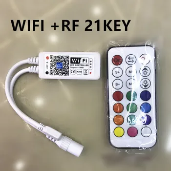 Wifi RGB LED Regulátor Mini DC12V S RF 21Key / IČ 24Key Diaľkový ovládač Pre RGB LED Pás Svetla doprava zadarmo