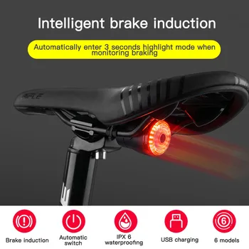 24LED Nové Inteligentné Bicykel Zadné Svetlo Všeobecné Bicicleta koncových svetiel Brzdové Snímanie, LED Svetlo, Nepremokavé IPX6 Bike Príslušenstvo