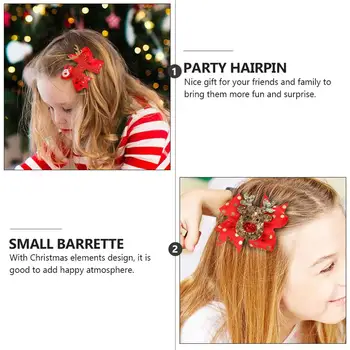5 ks Vianočné Prvky Headdress Luk-uzol sponky do vlasov Vlasy Dekorácie pre Dievčatá (náhodné štýl)