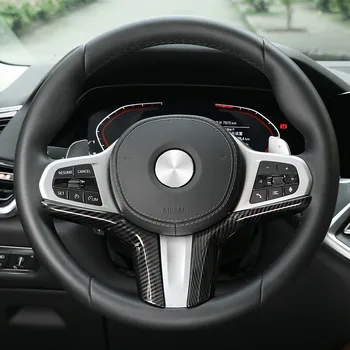 Carbon Fiber Farba Volant Rám Dekorácie Kryt Trim 2 ks Pre BMW X5 G05 2019 ABS Auto Styling Upravené