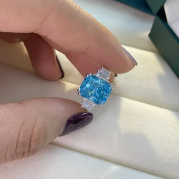 Shipei 925 Sterling Silver Mora Blue Vytvorené Moissanite Diamantov, Drahých Kameňov, Svadobné Zásnubný Prsteň Pre Ženy, Jemné Šperky