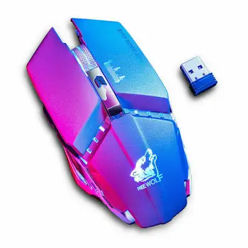 1600 DPI Wireless Gaming Mouse Stlmiť 2.4 G Bezdrôtová Nabíjateľná Myši Svietiace LED Podsvietený Optická Počítačová Myš Pre Notebook PC