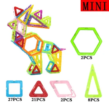 16-60PCS Mini Magnetické Bloky Vzdelávacie stavebnicový Modely & Budovy Hračka ABS Magnet Dizajnér Deti Darček