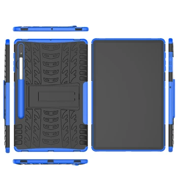 Pre Samsung Galaxy Tab S7 Plus 12.4 palcový Prípade S Perom Slot Pre Samsung S7+ Tablet Prípade Hybrid Brnenie PC+TPU Stojan, Kryt SM-T970