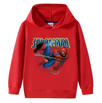 Jeseň Spiderman chlapci značka oblečenia deti Mikiny, Mikiny Dievčatá bavlna tlač deti, mikiny