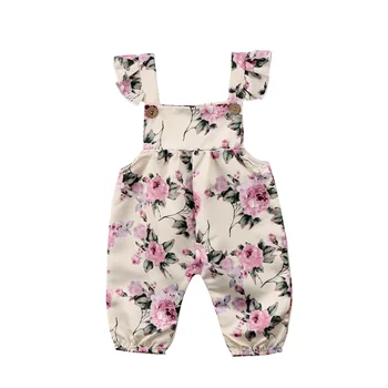 Celkom Novorodenca Kvetinové Dievčatá Popruh bez Rukávov Romper Jumpsuit Playsuit Oblečenie, Oblečenie Veľkosti 0-24M