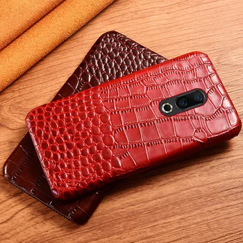Originálne Kožené Telefón Prípade Meizu 16. Plus 16 16X 17 Pro 7 Plus Prípadoch Luxusné Prírodné hovädzie kože Krokodíla Textúra Zadný Kryt