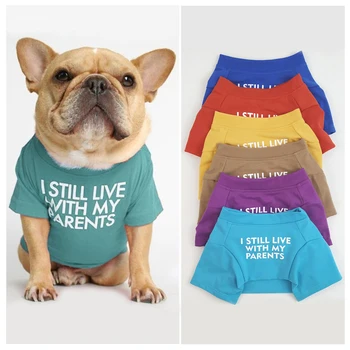 Klasické Čistej Bavlny francúzsky Buldog T-shirt Pevné List Vytlačený Lete Pet Oblečenie pre Malé Veľké Psy Priedušná Pet Kostým