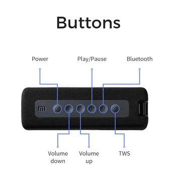 Mi Prenosný Bluetooth Reproduktor Xiao 16W TWS Spojenie Vysoko Kvalitný Zvuk IPX7 Nepremokavé 13 Hodín Prehrávania