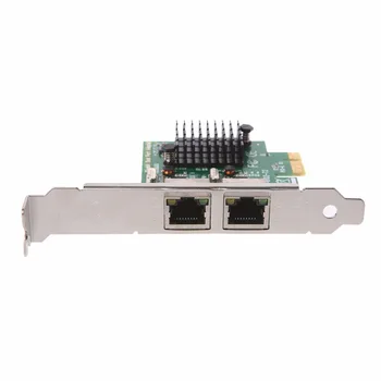 Dual-Port PCI Express PCI-E X1 Gigabit Ethernet Sieťová Karta 10/100/1000Mbps Hodnotiť Adaptér LAN Vysokej Kvality Au06 19 Dropship