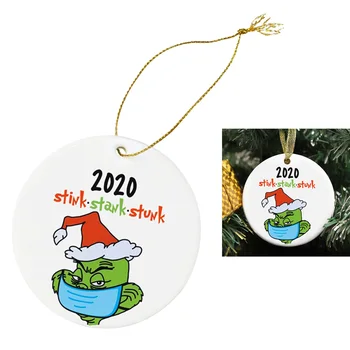 1pc Keramické Grinch Vianočný Strom Ornament Zábavné Zdobenie Darček pre Rodinu