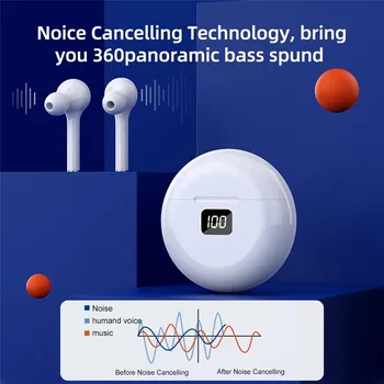 Nové TWS Bluetooth Slúchadlá HiFi Basy Pravda, Bezdrôtová Športové Slúchadlá Hluku Storno Herné Slúchadlá, Handsfree Headset s Mikrofónom