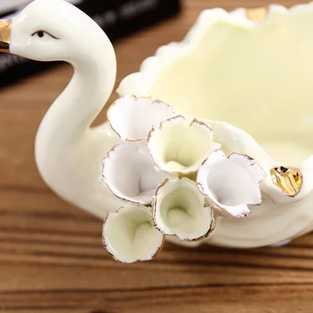Krásna labuť keramický popolník Roztomilé Zviera malé popolník Creative móde domáce dekorácie