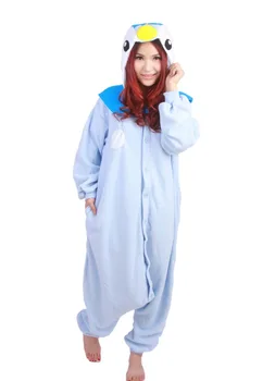 Kigurumi Zvierat Anime Dospelých Pyžamá Cosplay Kostým Modrý Penguin Piplup Onesie Pánske Dámske Pyžamá Pre Vianočný Večierok