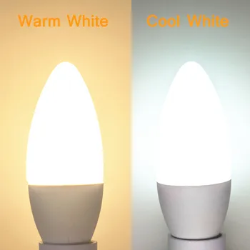 6pcs/Veľa led Sviečka Žiarovka E14 LED Lampa Vnútorné Svetlo 220V-240V 5W LED Luster Teple, Studená Biela, Pre Domáce Dekorácie