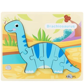 Batoľa Puzzle 6 Pack Dinosaura Drevené Puzzle pre Batoľa Detský 2 3 4 ročný, L4MC