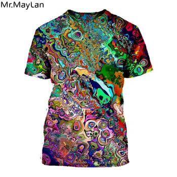 Novú Pieseň Trippy Láska Psychedelic Art 3D Tlač Tričko Muži/ženy Farebné Streetwear Tričko T-shirt Dievčatá Bežné tričko Mužov Oblečenie