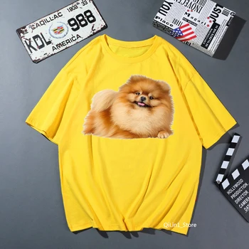 Kawaii Hnedé Pomeranian zvierat tlač tee tričko femme tumblr oblečenie žien milovník psov priateľmi darček tričko unisex letné top