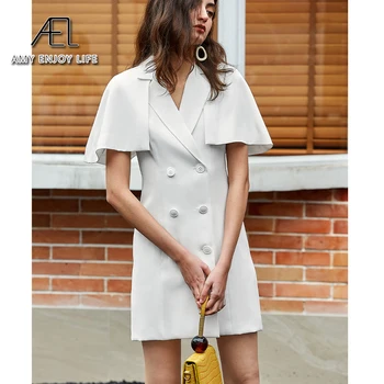AEL sako Šaty Pre Ženy Cape rukáv Vysoký Pás strany Mini Šaty 2020 elegantný štíhly office lady Príliv Oblečenie