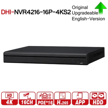 Dahua PoE NVR 8CH 16CH 4K NVR4208-8P-4KS2 NVR4216-16P-4KS2 s HDD PoE Port 8MP H. 265 2 SATA pre IPC IP Kamera Bezpečnostný Systém
