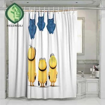3D Funny Little Yellow Muž Pláži Sprchový Záves Kúpeľňa Nepremokavé Polyesterové Tlač Závesy pre Kúpeľňa so sprchovým Kútom