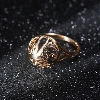 585 Rose Gold okolo Swirls Vystrihnúť Loptu Vzor Prstene pre Ženy, Dievčatá, Svadobné Party Elegantné Šperky GR71