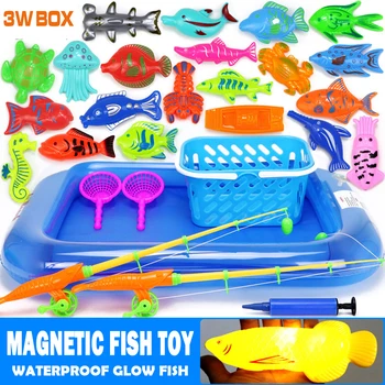 3WBOX Deti, Chlapec a dievča, rybolov hračka nastaviť vyhovovali magnetické hrať vodné hračky pre deti ryby námestie hot darček pre deti Doprava Zadarmo